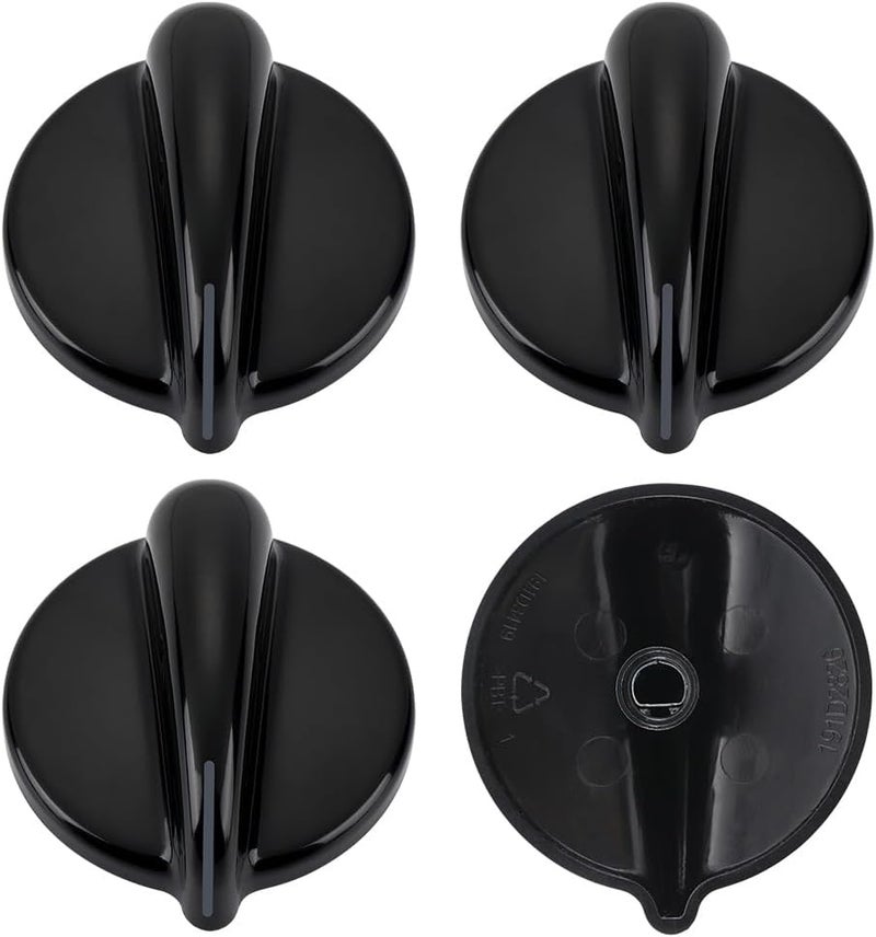 Reyhoar 4Pcs WB03T10236 Burner Control Knob, Gas Cooktop Knobs Black for GE Range/Cooktop/Stove, Not Universal - Image 1